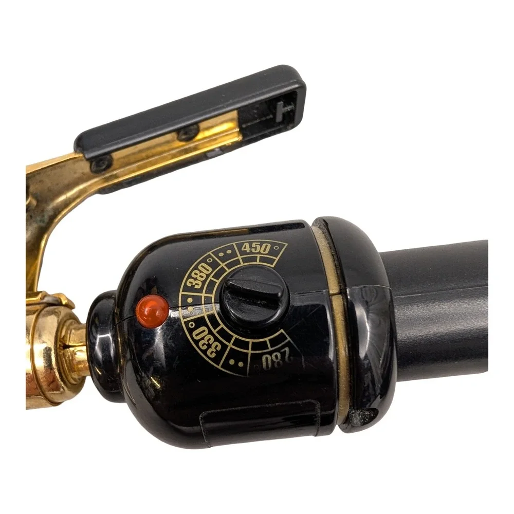 Hot Shot Tools Curling Iron 1003 Gold Black Professional Hair Styler 1 Inch